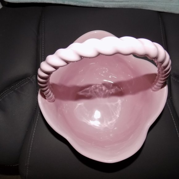 Rae Dunn Pink Ceramic Easter Basket NEW